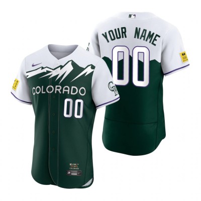 Colorado Rockies Custom Green Men's MLB Nike Authentic 2022 City Connect Jersey
